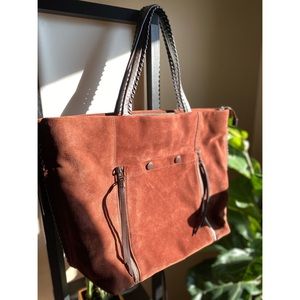 All Saints Fleur de Lis East/West Tote: Woody Tan